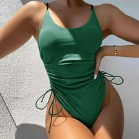 Tking Fashion Jedan kupaći kostimi za žene Tummy Control Solid Smaned Ribded Bath odijelo Zelene s