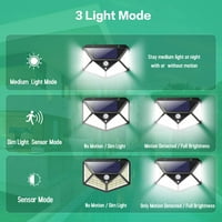 Vanjske solarne svjetlo [Najnovije zelene verzije 2200mAh] Senzor pokreta vanjski solarni svjetla Bežična