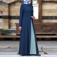 Ženska kontrastna patchwork muslimanska maxi haljina