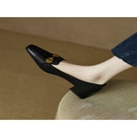 Woobling ženske haljine cipele s niskim potpeticama za potpetice na pumpe Dame Loafers casual kvadratni toe modni crni 7