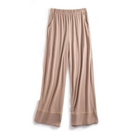 Homgro ženske ljetne pj hlače dugačke pidžame dno palazzo casual pamuk mekani salon elastična struka