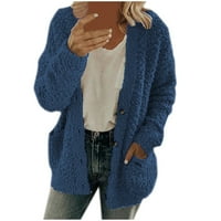 Iopqo džemperi za žene Žene Ležerne prilike plus veličine Plišani džepovi Džepovi prema gornjem odjećvaju