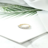 Gem Stone King 18K žuti pozlaćeni srebro Topaz moissanite bezbojni def godišnjički prsten za žene