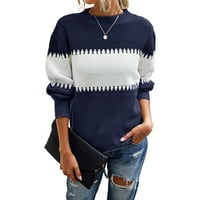 Džemper za žene Ženske vrhove dugih rukava pulover džemper džemper na vrhu casual boja blok tople džemper za vrat zimski vrhovi pada odjeća odjeća