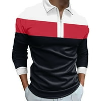 Muški geometrijski patchwork ispisana bluza jesenji poklopac ovratnik dugih rukava majica majica muške