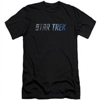 TREVCO CBS1578-PSF- Star Trek & Space logotip za odrasle vrhunsko platno Slim Fit 30- HBO majica kratkih rukava, crna - mala