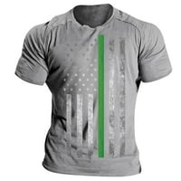 Muškarci T majice Dan nezavisnosti Zastava Ležerne prilike Soft Udobne kratke rukave majica Sivi XL