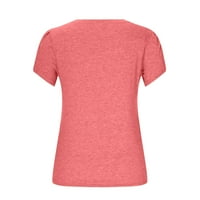 Izlasci vrhovi za žene labave fit vrhove ženskih cvjetnih košulja ljeto V-izrez duha kratki rukav povremeni