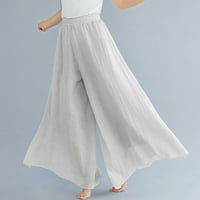 Wocleiliy ženske ljetne modne dvostruke slojeve elastične struke posteljine Hlače Culottes, kupite jednu