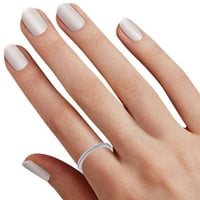 0. Carat Okrugli oblik Bijeli prirodni dijamant Jednostavan vjenčani prsten 14K čvrsto bijelo zlato