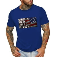 Muška ljetna moda Casual Okrugli vrat Mali ispis majica s kratkim rukavima Majica Muški T majice Plavi