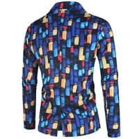 Muška jakna sa kapuljačom Nova moda rever casual svakodnevno punjenje boja blok odijelo za jakne hlače