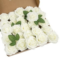 Realistične lažne ruže W stabljike za DIY venčane bukete Centerpieces aranžmani Party Baby Tuš Domaći