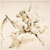 Vrijeme sjedeći, stezanje putnika za poster Giovanni Battista Tiepolo