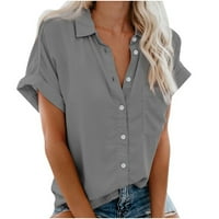 Košulje za ženske bluze s kratkim rukavima Casual Popularni modni džepni gumb Spring Ljetni vrhovi za