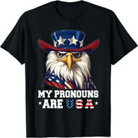 Muški moje zamjenice su američki Funny Eagle 4. jula Američka majica