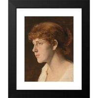 Leopold Carl Müller Black Modern Framed Museum Art Print pod nazivom - Djevojkova glava