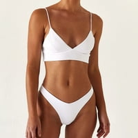 Rovga kupaći kostimi za žene ženskosti čvrsto push up visoke rezne čipke up halter bikini set dva kupaća
