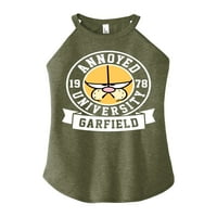 Garfield - Annoyed University - Juniors High Neck Tank Top