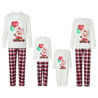 Kelajuan Božićna porodica Pajamas Podudarni set Elk Print Dugih rukava i pletene hlače za spavanje