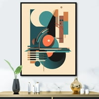 Art Demandart Plava i narandžasta minimalistička simfonija II minimalizam uokvirena zidna umjetnost za dnevni boravak u. Visoko - crno