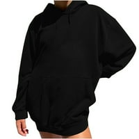 Ženske casual dukseve dugih rukava dukserica pulover crna veličina XL