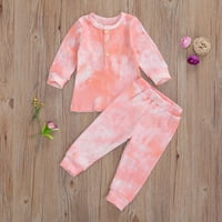 Binpure novorođenčad tinejsko odijelo za tisak malih rukava s dugim rukavima s jednim grudima gornje elastične pantalone za elastičnu strugu