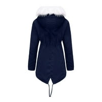 Symoid Womens Parkas - topli dugi kaput duksev ogrlica Slim Winter Parkas Odjeća za kapute Navy XXXL