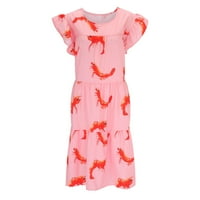 SHPWFBE Ljetne haljine za ženska ružičasta haljina za žene ženske casual haljine slatka slatka o izrez
