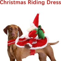 Dog Božić Santa Vožnja na psu Odjeća za pružanje odjeće za odijevanje odjeće kaputić za božićnu kućnu