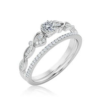Vintage Look Boho & Hipie 1. Karat Round Cut Diamond Moissite Angažman prsten, vjenčani prsten u 10K