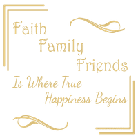 Faith Family Friends je tamo gdje istinska sreća - vinilna naljepnica za naljepnicu - velika - bež