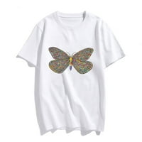 Šarene grafičke majice leptira za žene