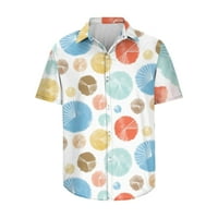Odeerbi Havajska majica za muškarce Grafičke majice na plaži Geometrijski ispis rever Najbolji casual