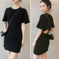 Prilično comy tank haljina ženska haljina moda jednostavna haljina za kratki rukav u stilu Black XL