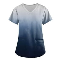 Ženske ljetne casual majice kratki rukav Vneck vrhovi elastične udobne osnovne bluze crni xxxl