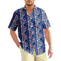 4. jula MENS Havajska košulja majica u SAD-u USA Nacionalna zastava Grafički 3D košulja 3D print plus