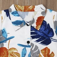 DouHoow ljetni toddler dječački odjeća havajska košulja za ispis pune boje set kratkih hlača