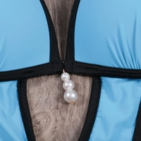 Dvije za žene Čvrsti perli za zavoj podstavljeni push-up kupaći odijelo bikini kupaći kostimi kupaći