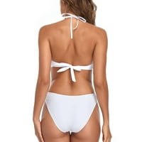 Sodopo ženski jedno kupaći kostimi seksi dubokog vratio prednji kratki kantal Halter Cut Copci kupaći