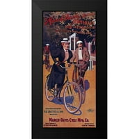 Vintage Apple Collection Crni moderni uokvireni muzej umjetnički print pod nazivom - Bicikl 58