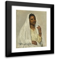 Franz Xaver Kosler Crni moderni uokvireni muzej Art Print pod nazivom - Afrička ljepota u bijeloj boji