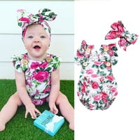 Dyfzdhu Djevojke haljina Romper Baby odijelo cvjetni kombinezon jednodijelni gumb Romper Girl Girls