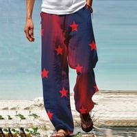 Hanas muške hlače na plaži, gaćice američke zastave Muške sportske neovisnosti 3D ispisane duge sa šljokice Baggy duge hlače