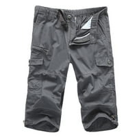 Teretne hlače Ljeto muške labave vrećice, casual labave raširene hlače u ukupnoj xxxl sivi