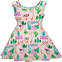 Slatka Llama kaktus uzorak Ženska ljetna haljina Swing Funny tiskani sandress mini bez rukava