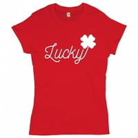 TEE Hunt Lucky Shamrock majica St. Patrick's Day Funny Holiday Women majica Tee, Crvena, X-Velika