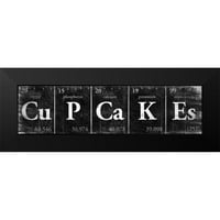 Siva, jace crna modernog uokvirenog muzeja Art Print pod nazivom - Cupcakes