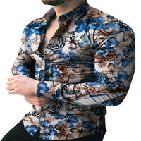 Bellella muns cvjetni tiskani košulji s dugim rukavima majice majica vjenčana partija dolje majice lagana ležerna retro majica