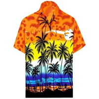 Corashan Fit košulje muško dugme Hawaii Print Beach Kratki rukav Lažni džep Brzo bluza Coofandy majice